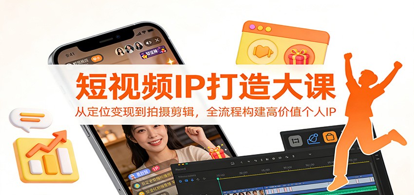 短视频IP打造大课:从定位变现到拍摄剪辑,全流程构建高价值个人IP-识享社