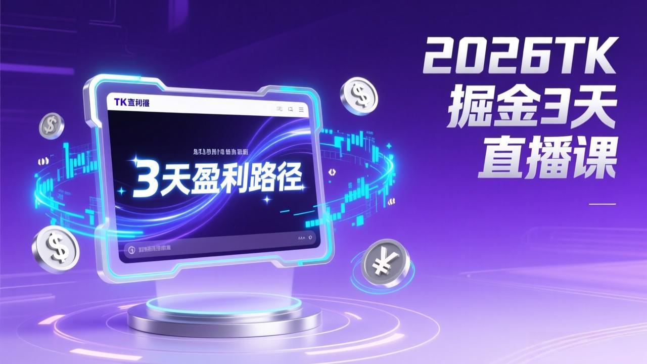 2026TK掘金直播课,起号涨粉+直播带货+商单变现+3天打通盈利路径,月入过万美金-识享社