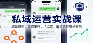 私域运营实战课:流量模板、裂变策略、 IP运营,解锁实体增长密码-识享社