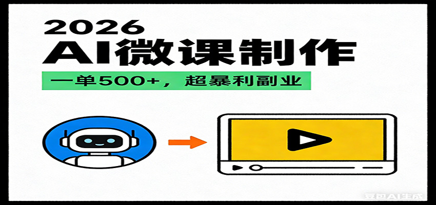 图片[1]-2026AI 风口最稳副业：微课代写制作，一单 500+，人人可做的蓝海项目-识享社