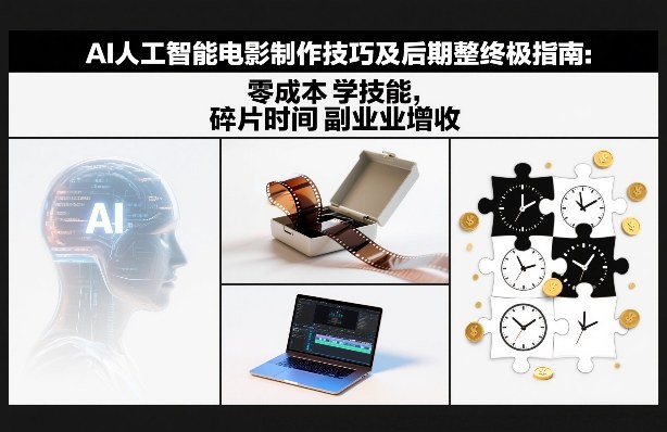 AI人工智能电影制作技巧及后期完整终极指南:零成本学技能,碎片时间副业增收-识享社