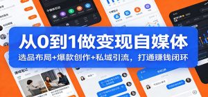 从0到1做变现自媒体：选品布局+ 爆款创作+私域引流，打通赚钱闭环-识享社