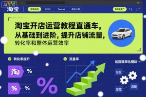 淘宝开店运营教程直通车，从基础到进阶，提升店铺流量，转化率和整体运营效率(更新26年1月)-识享社