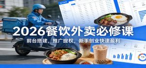 2026餐饮外卖必修课：前台搭建，推广提权，新手创业快速盈利-识享社