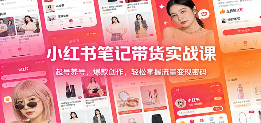 小红书笔记带货实战课:起号养号,爆款创作,轻松掌握流量变现密码-识享社