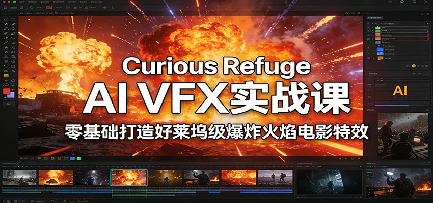 Curious Refuge AI VFX实战课，零基础打造好莱坞级爆炸火焰电影特效-识享社