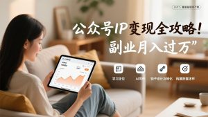 公众号IP变现全攻略,学习定位、AI写作、钩子设计与转化,构建获客闭环,副业月入过万-识享社
