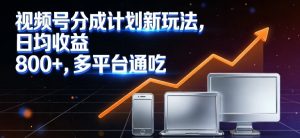 视频号分成计划新玩法，日均收益8张，多平台通吃-识享社