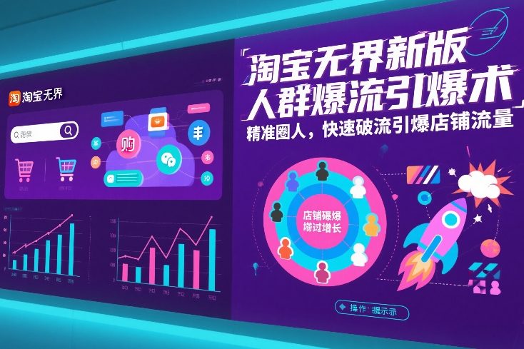 淘宝无界新版人群爆流引爆术,精准圈人,快速破流引爆店铺流量-识享社
