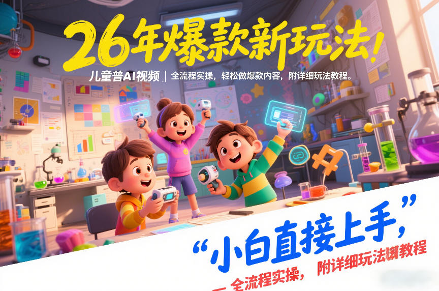 26年爆款新玩法，儿童科普AI视频，全流程实操，轻松做爆款内容，小白直接上手，附详细玩法教程-识享社