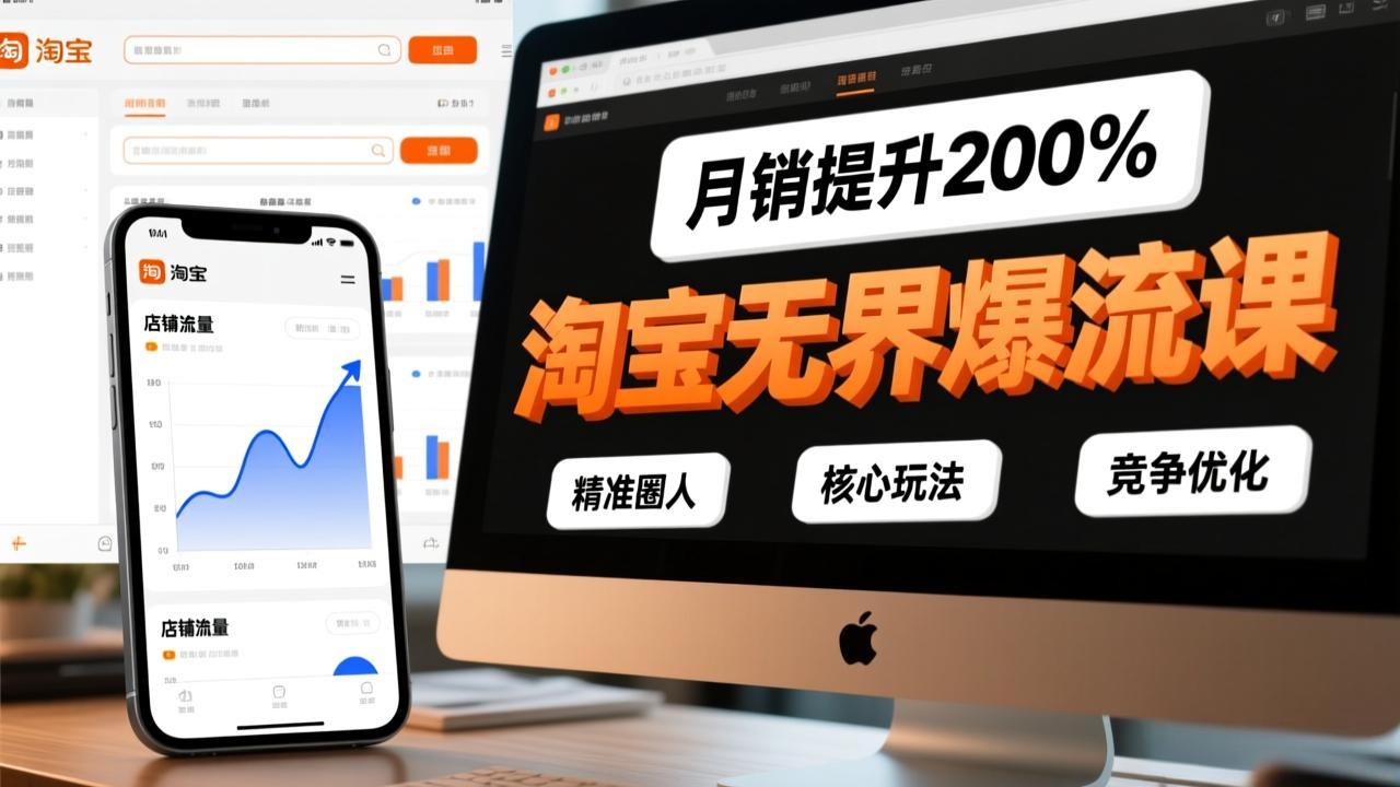 淘宝无界爆流课,精准圈人、核心玩法、竞争优化,快速引爆店铺流量,月销提升200%-识享社