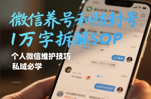 微信养号和防封号1万字拆解SOP,个人微信维护技巧,私域必学【文档】-识享社