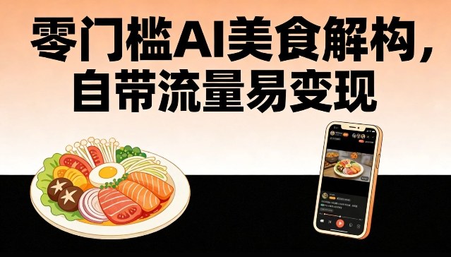 零门槛AI美食解构，自带流量易变现-识享社