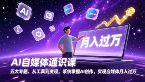 AI自媒体通识课,五大专题、从工具到变现,系统掌握AI创作,实现自媒体月入过万-识享社