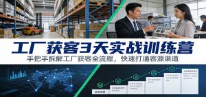 工厂获客3天实战训练营：手把手拆解工厂获客全流程，快速打通客源渠道-识享社
