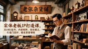 实体老板IP打造课,从0到1起号、内容矩阵、信任建立,打造门店IP,稳定获客增收-识享社