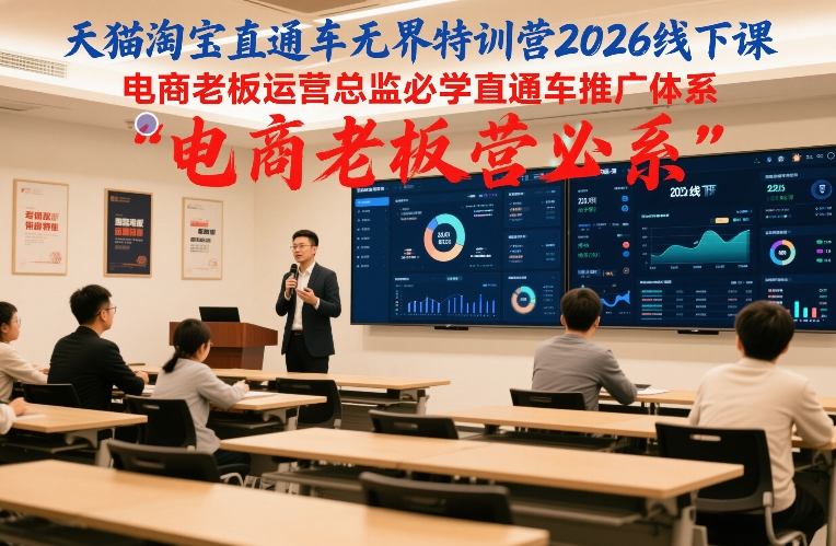 天猫淘宝直通车无界特训营2026线下课,电商老板运营总监必学直通车推广体系-识享社