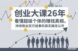 百万IP成交创业大课26年，看懂超级个体的賺钱真相，持续跑出百万结果的真实路径公开-识享社