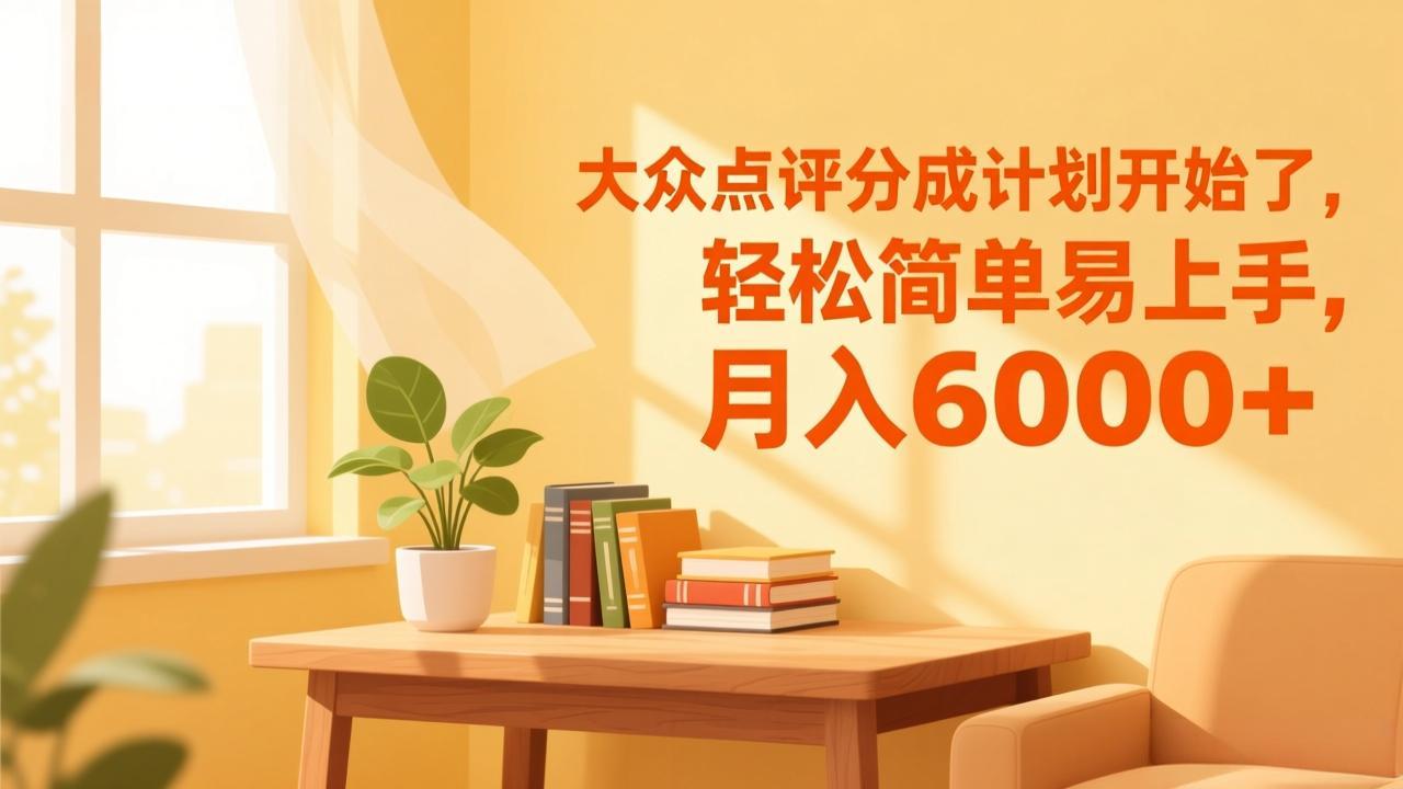 大众点评分成计划开始了，轻松简单易上手，月入6000+-识享社