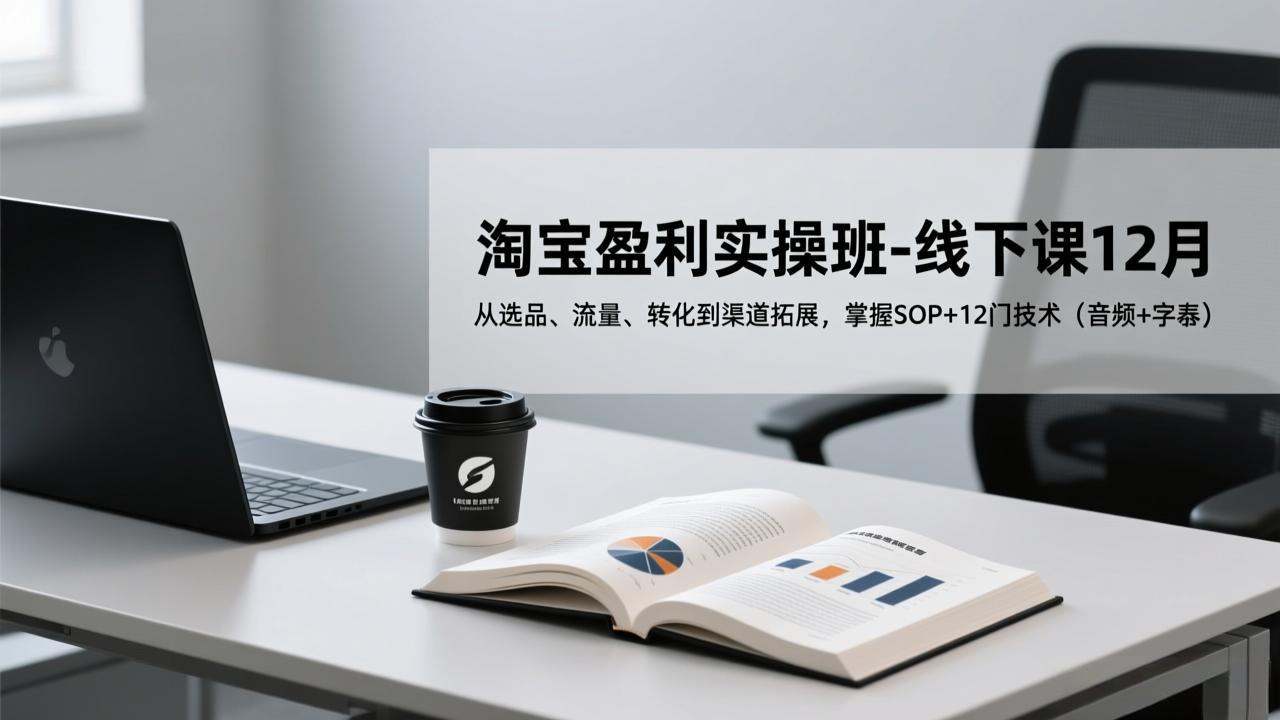 淘宝盈利实操班-线下课12月,从选品、流量、转化到渠道拓展,掌握SOP+12门技术(音频+字幕-识享社