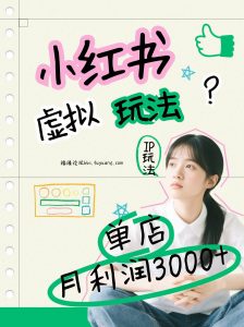 小红书虚拟玩法(铺货流和单品玩法),单店月利润3000+,IP打法+原创商品(0违规)-识享社