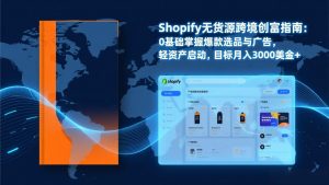 Shopify爆款打法实战:从选品到广告投放,复制爆款模型,驱动独立站月销售额破万刀-识享社