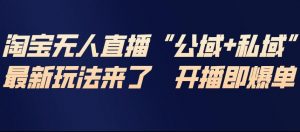 淘宝无人直播完整教程,公试+私域,最新玩法来了,开播即爆单-识享社