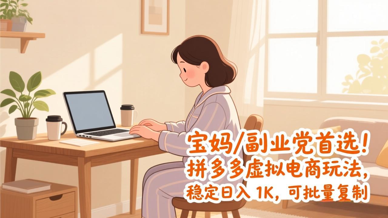宝妈 / 副业党首选！拼多多虚拟电商玩法，稳定日入 1K，可批量复制-识享社