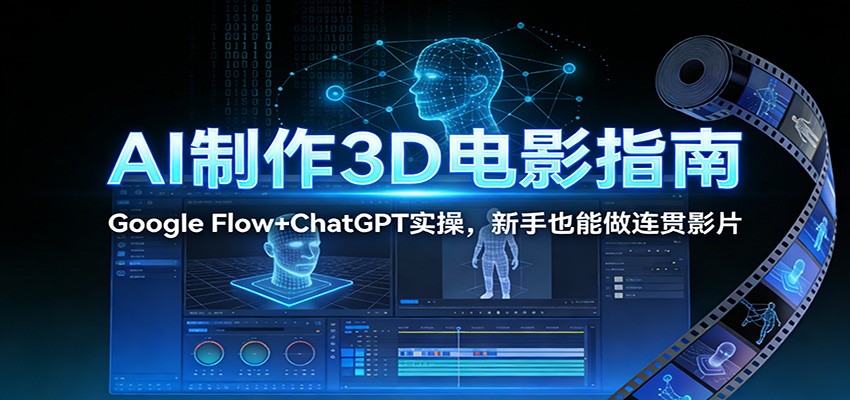 AI制作3D电影指南:Google Flow+ChatGPT实操,新手也能做连贯影片-识享社