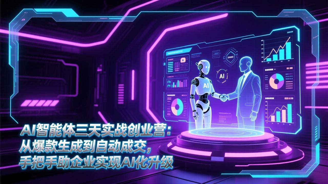 AI智能体三天实战创业营：从爆款生成到自动成交，手把手助企业实现AI化升级-识享社