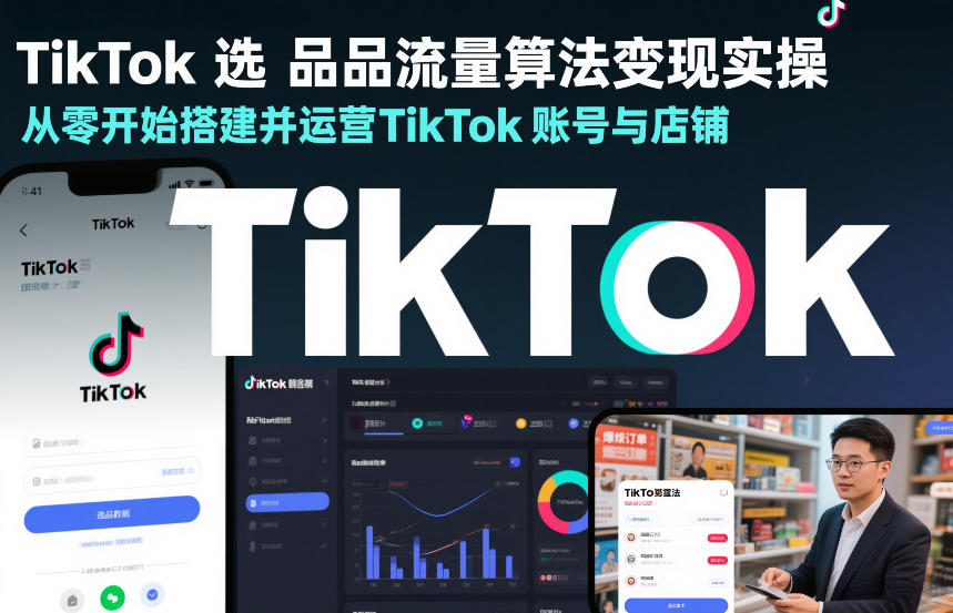 TikTok选品流量算法变现实操,从零开始搭建并运营TikTok账号与店铺-识享社