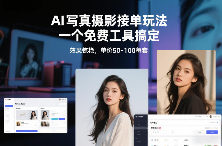 AI写真摄影接单玩法,一个免费工具搞定,效果惊艳,单价50-100每套-识享社