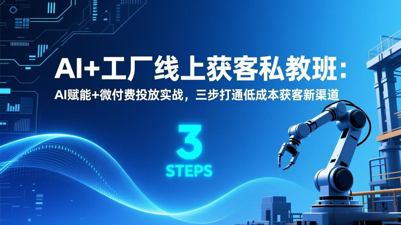 AI+工厂线上获客私教班:AI赋能+微付费投放实战,三步打通低成本获客新渠道-识享社