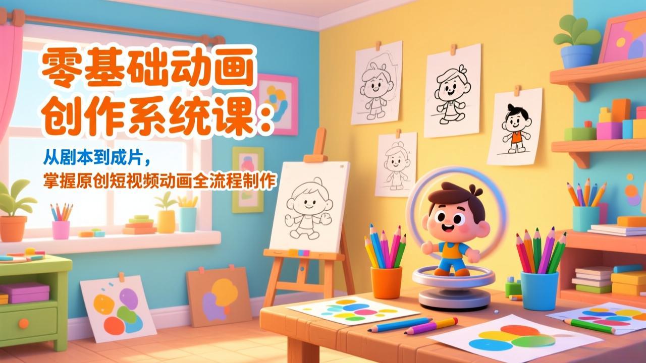 零基础动画创作系统课:从剧本到成片,掌握原创短视频动画全流程制作-识享社