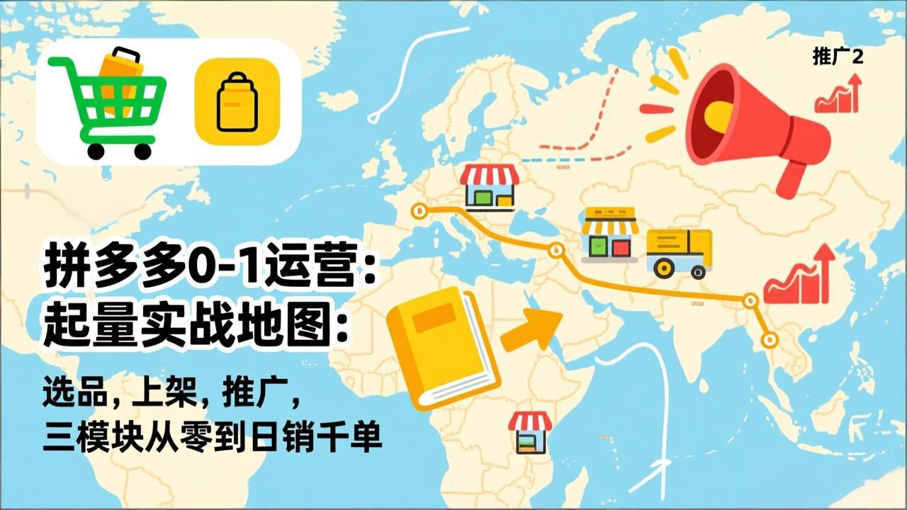 拼多多0-1运营：起量实战地图：选品，上架，推广，三模块从零到日销千单-识享社