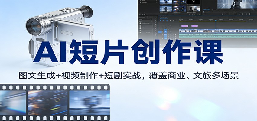 AI短片创作课:图文生成+ 视频制作+短剧实战,覆盖商业、 文旅多场景-识享社