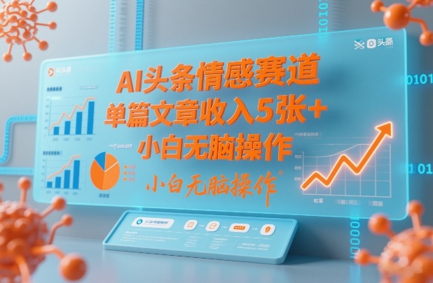 AI头条情感赛道,单篇文章收入5张+,小白无脑操作-识享社