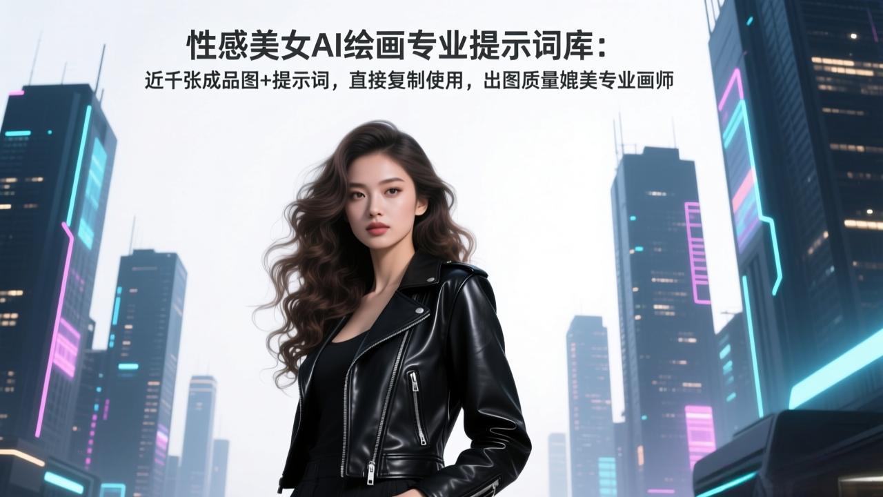 性感美女AI绘画专业提示词库:近千张成品图+提示词,直接复制使用,出图质量媲美专业画师-识享社