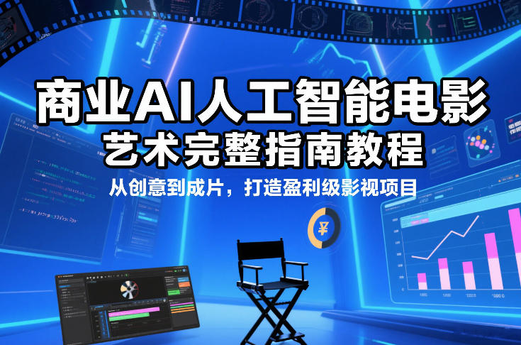 商业AI人工智能电影制作的艺术完整指南教程,从创意到成片,打造盈利级影视项目-识享社