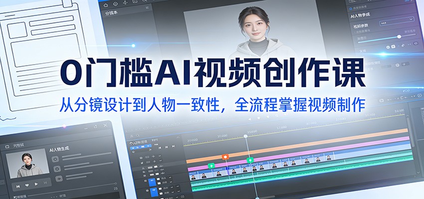 图片[1]-0门槛AI视频创作课：从分镜设计到人物一致性，全流程掌握视频制作-识享社