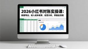 2026小红书对账实操课:数据导出、收入成本核算、经营分析,掌握全流程-识享社