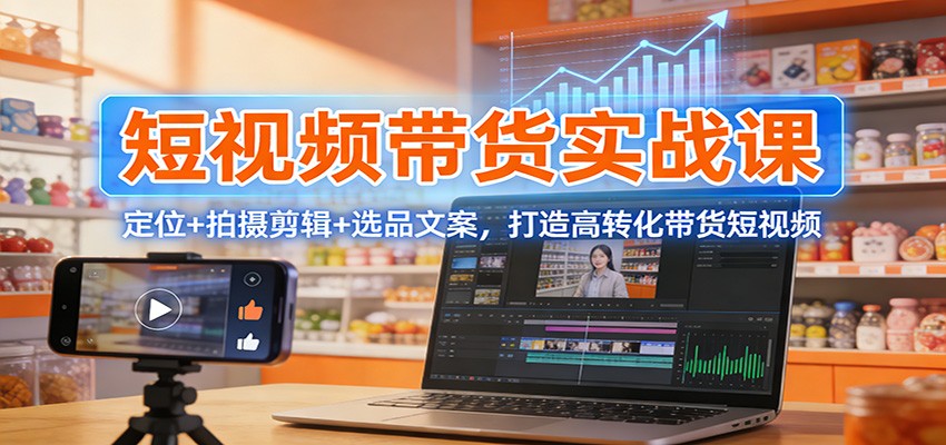图片[1]-短视频带货实战课：定位+拍摄剪辑+选品文案，打造高转化带货短视频-识享社