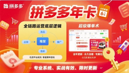 拼多多年卡,拼多多全链路运营底层逻辑,超级爆单术【更新26年1月】-识享社