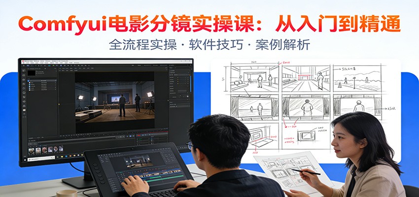 ComfyUI电影分镜实操课:分镜一致性,全流程AI视频制作,零基础也能做专业分镜-识享社