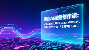 商业AI视频创作课:Veo 3/Sora 2/Nano Banana集成应用,构建自动化生产线,内容成本降低70%-识享社