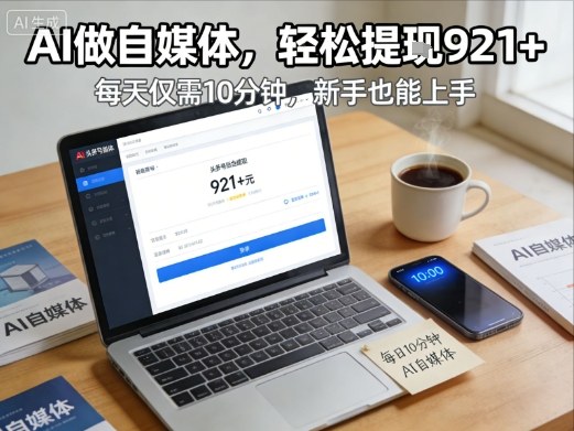 每天花费10分钟,头条号收益921+,用AI做自媒并不难【附视频教程】-识享社
