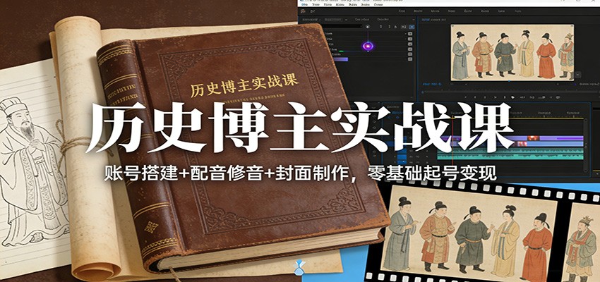 图片[1]-历史博主实战课：账号搭建+配音修音+封面制作，零基础起号变现-识享社