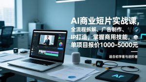 AI商业短片实战课,全流程拆解、广告制作、IP打造,掌握商用技能,单项目报价1000-5000元-识享社