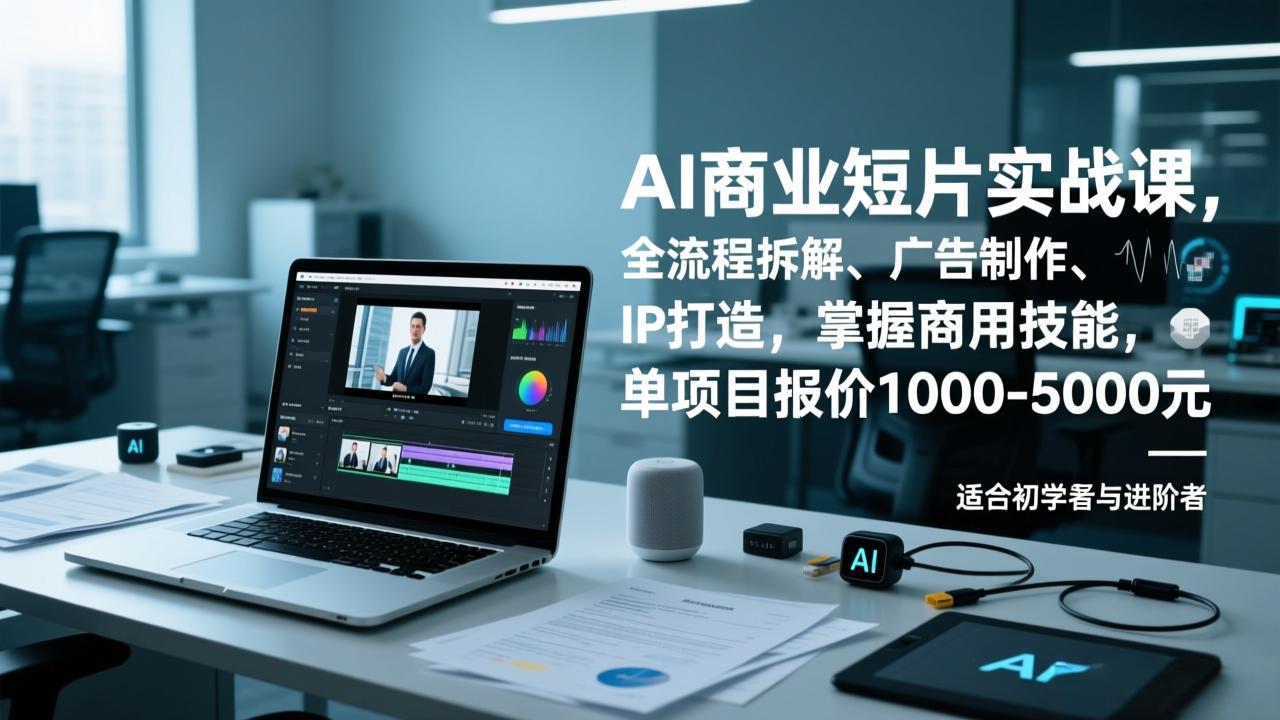 AI商业短片实战课,全流程拆解、广告制作、IP打造,掌握商用技能,单项目报价1000-5000元-识享社
