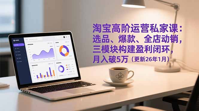 淘宝高阶运营私家课：选品、爆款、全店动销，三模块构建盈利闭环，月入破5万(更新26年1月-识享社
